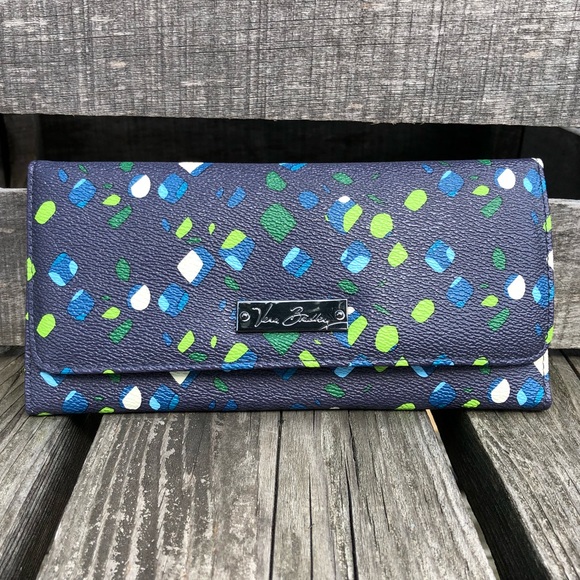 Vera Bradley Handbags - Vera Long Navy Tri-Fold wallet! EUC!